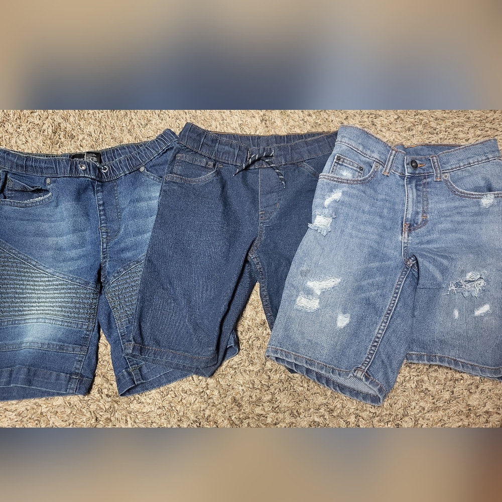 3 pair boys size 10 soft blue jean shorts